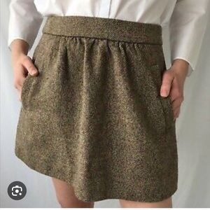 J. Crew brown tweed wool mini skirt, 10